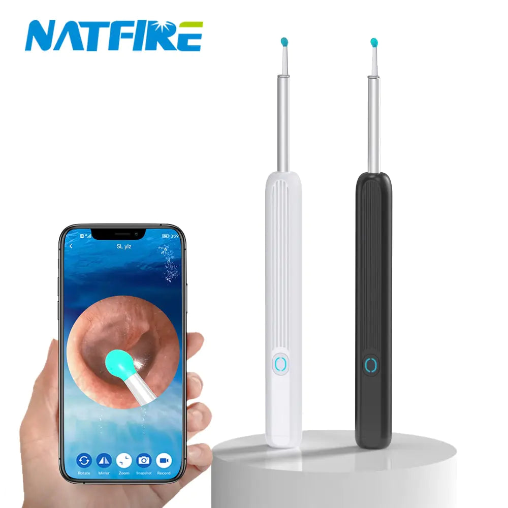 NATFIRE NE3 Ear Cleaner High Precision Ear Wax Removal Tool with Camera LED Light Wireless Otoscope Smart Ear Cleaning Kit